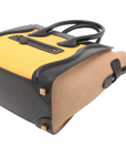Pre-Loved Luggage Tote Leather Micro with Gold Hardware, Yellow