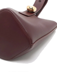 Pre-Loved Pebble Bucket Bag Bucket Bag Leather Mini with Gold Hardware, Burgundy