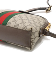 Pre-Loved Ophidia Crossbody Bag Monogram Coated Canvas Small with Gold Hardware, Beige/Ebony