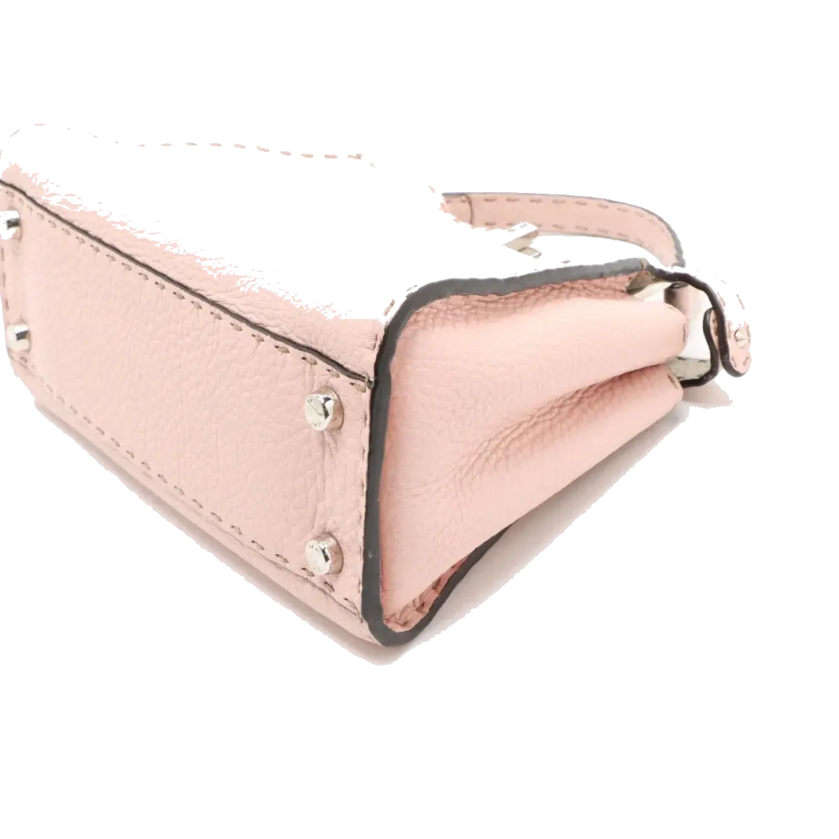 Pre-Loved Peekaboo Selleria Handbag Leather Mini with Silver Hardware, Pink