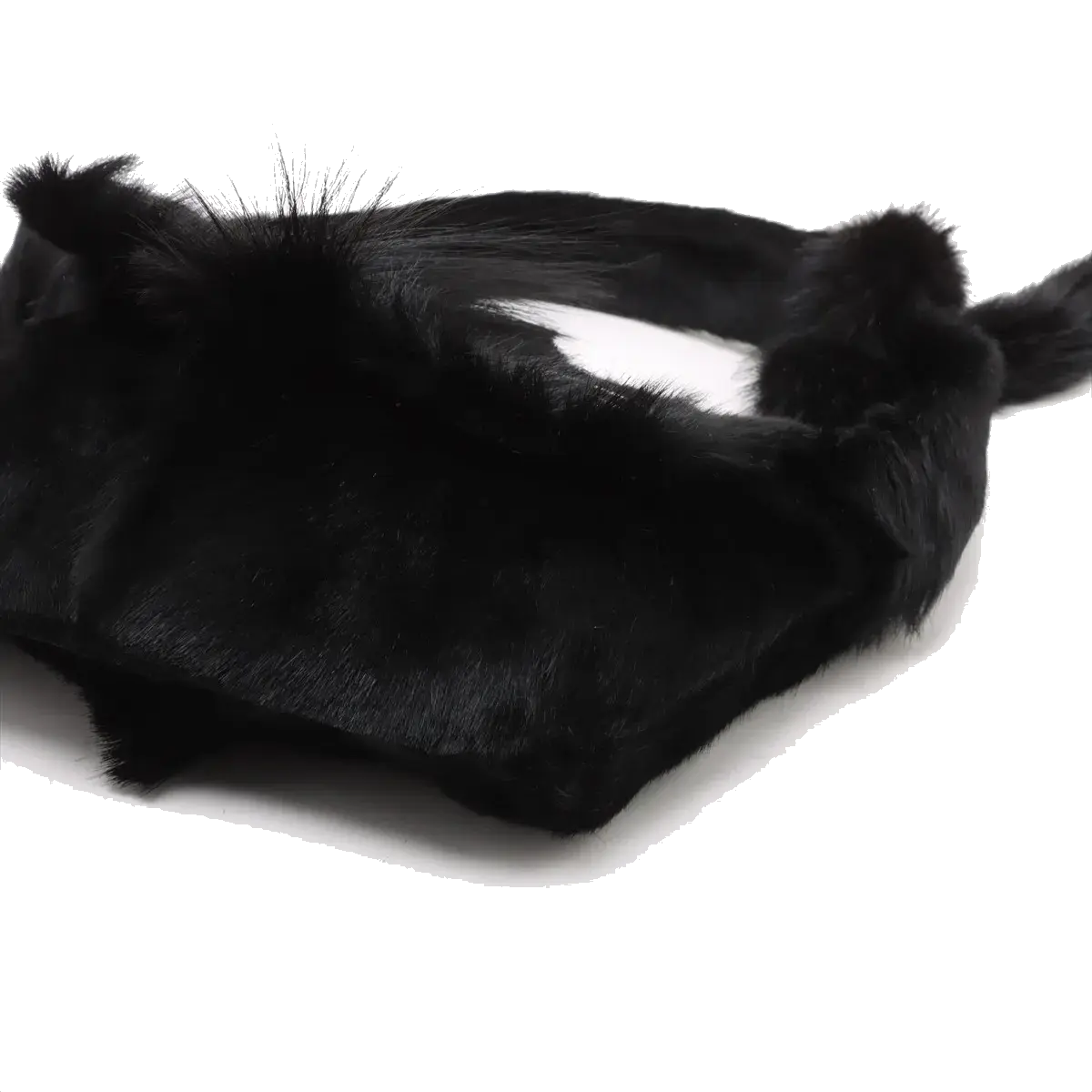 Pre-Loved Mamma Baguette Shoulder Bag Fur with Silver Hardware, Black