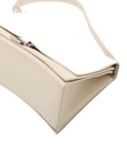 Pre-Loved Crush Sling Shoulder Bag Leather Small with Silver Hardware, Cream
