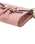 Pre-Loved Emily Crossbody Bag Microguccissima Leather Mini with Gold Hardware, Pink