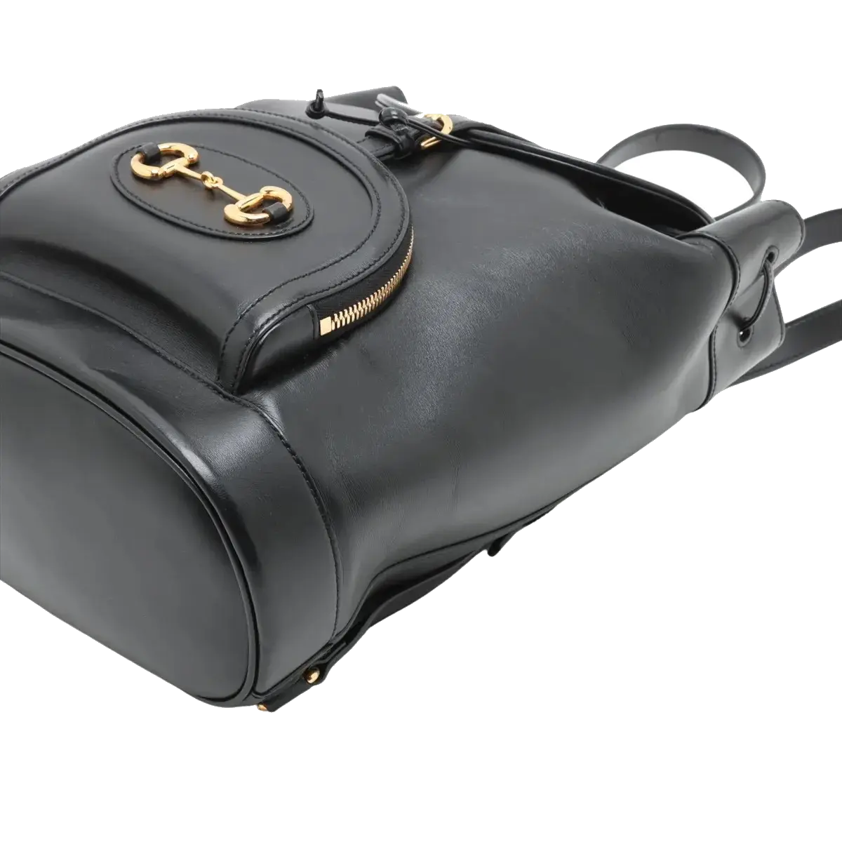 Pre-Loved Horsebit 1955 Backpack Leather with Gold Hardware, Black