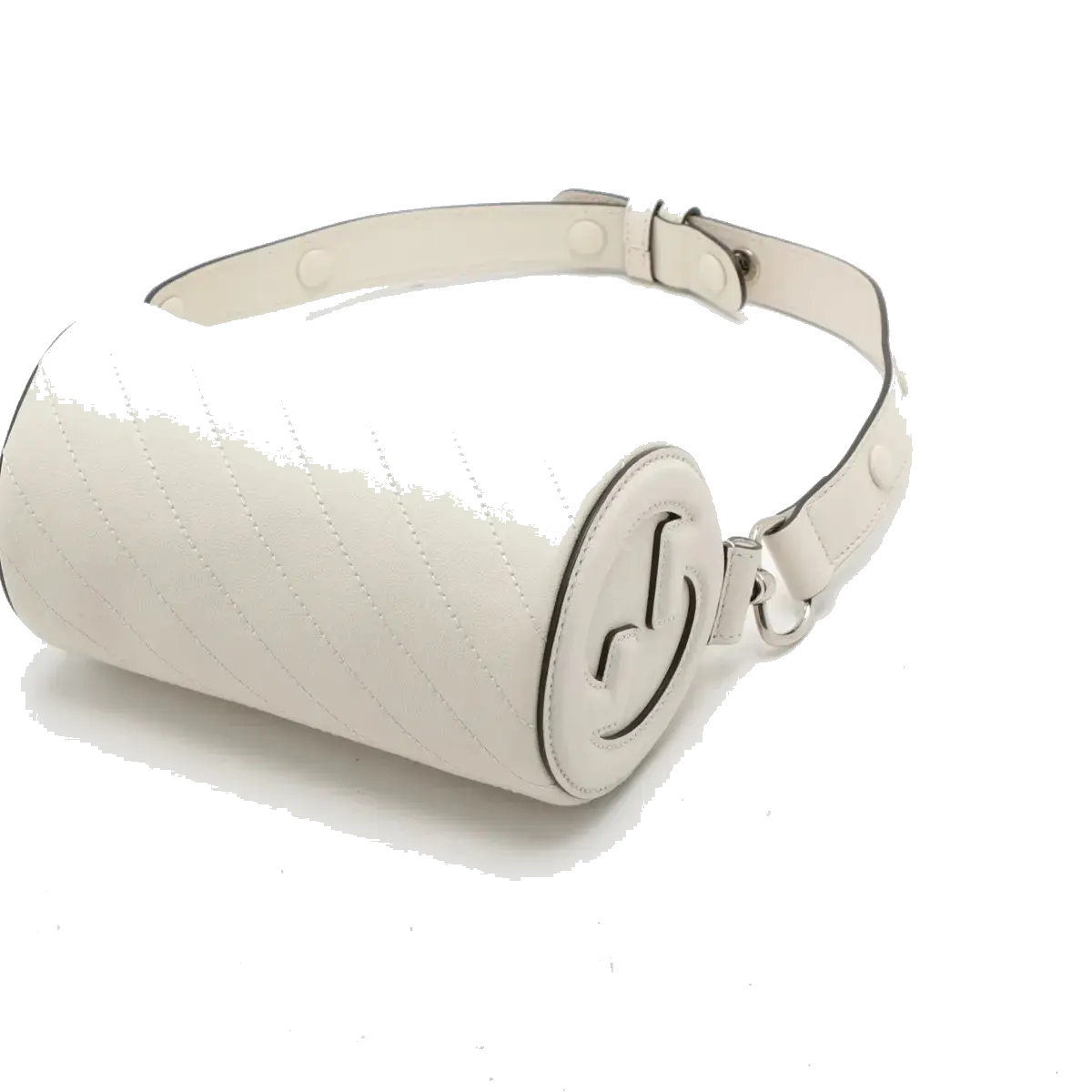 Pre-Loved Blondie Shoulder Bag Leather Mini with Silver Hardware, White