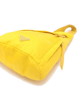 Pre-Loved Padded Nylon Triangle Sling Sling Bag Nylon with Silver Hardware, Yellow