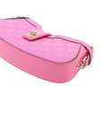 Pre-Loved Moon Side GG Mini Shoulder Bag Monogram Coated Canvas Mini with Gold Hardware, Pink