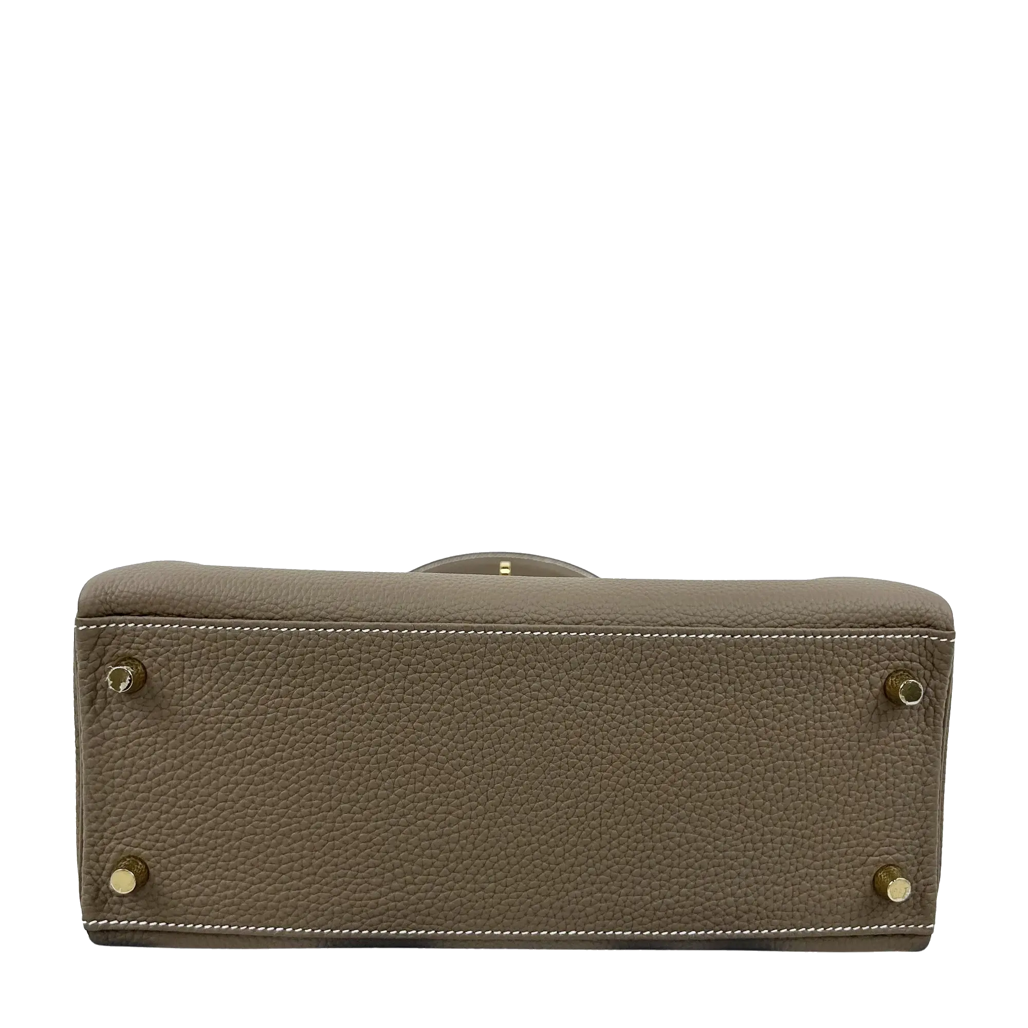 Pre-Loved Kelly Handbag Leather 28 with Gold Hardware, Etoupe