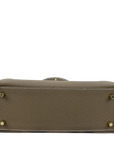 Pre-Loved Kelly Handbag Leather 28 with Gold Hardware, Etoupe