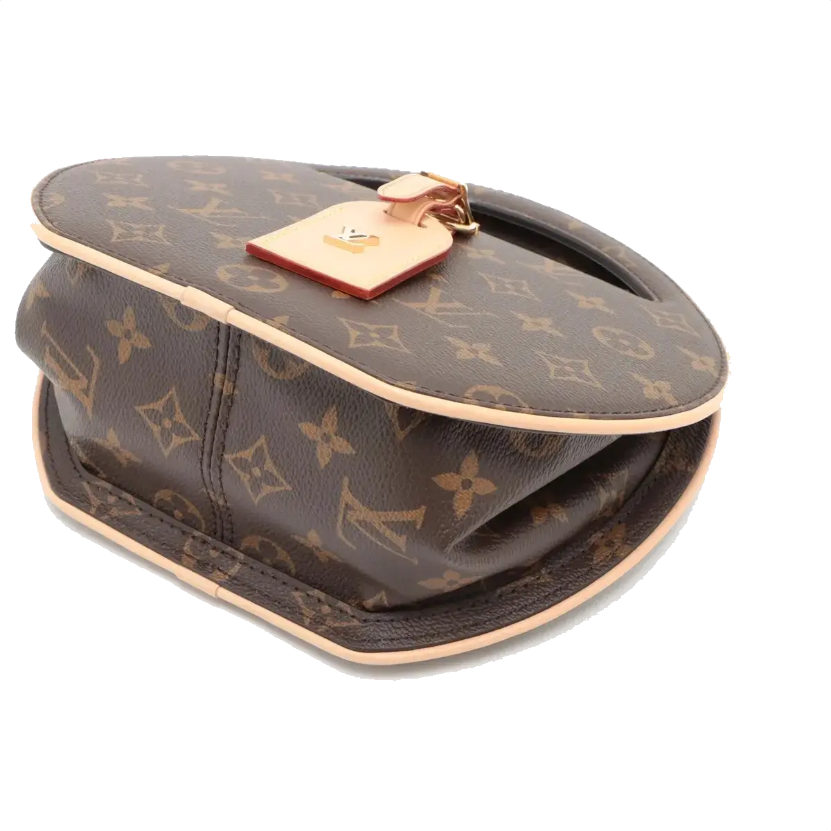 Pre-Loved Petite Boite Chapeau Handbag Monogram Coated Canvas PM with Gold Hardware, Brown
