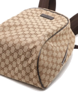 Pre-Loved GG Backpack Monogram Coated Canvas with Silver Hardware, Beige/Brown