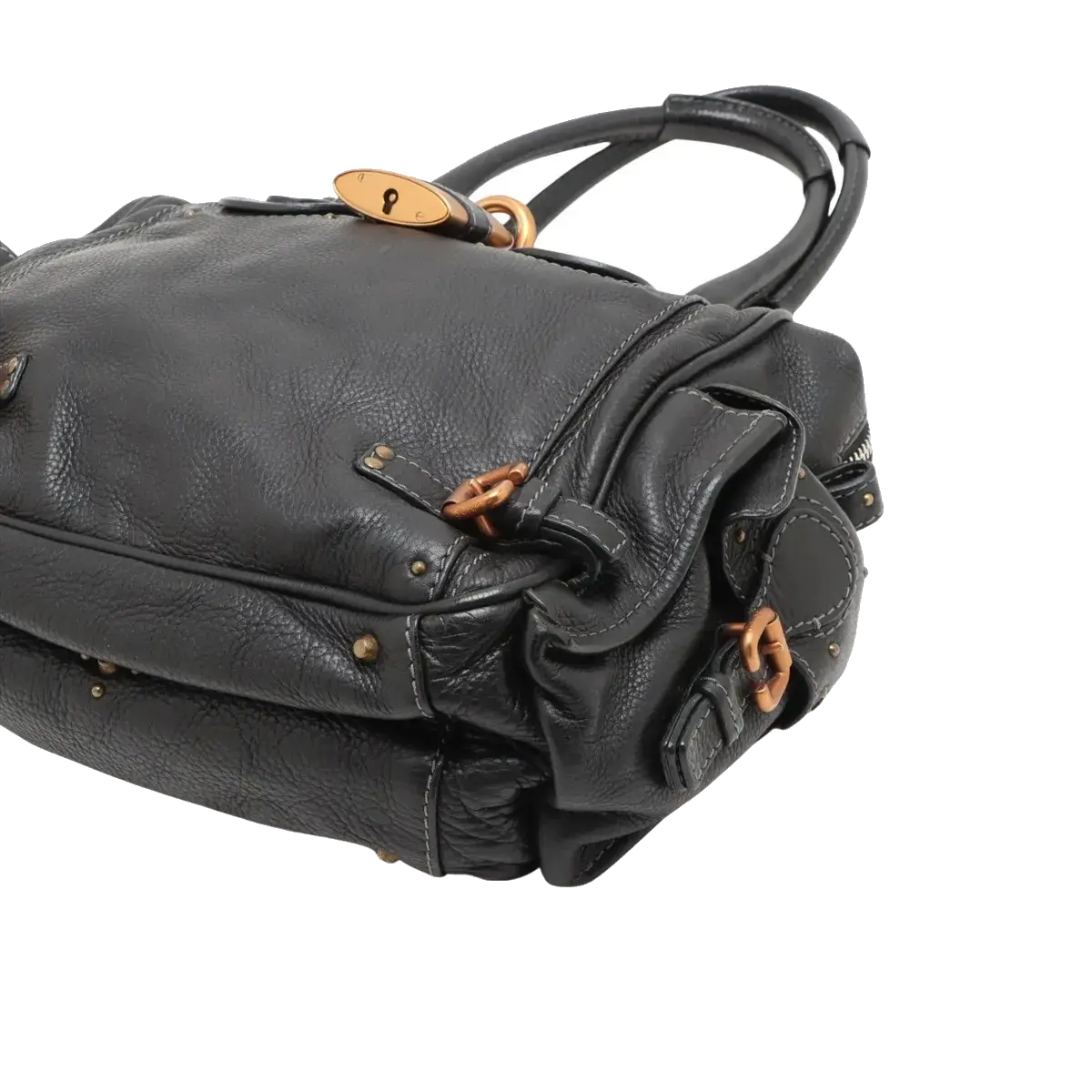 Pre-Loved Paddington Handbag Leather with Aged Gold Hardware, Black