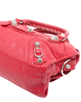 Pre-Loved Classic City Handbag Leather Mini with Silver Hardware, Red