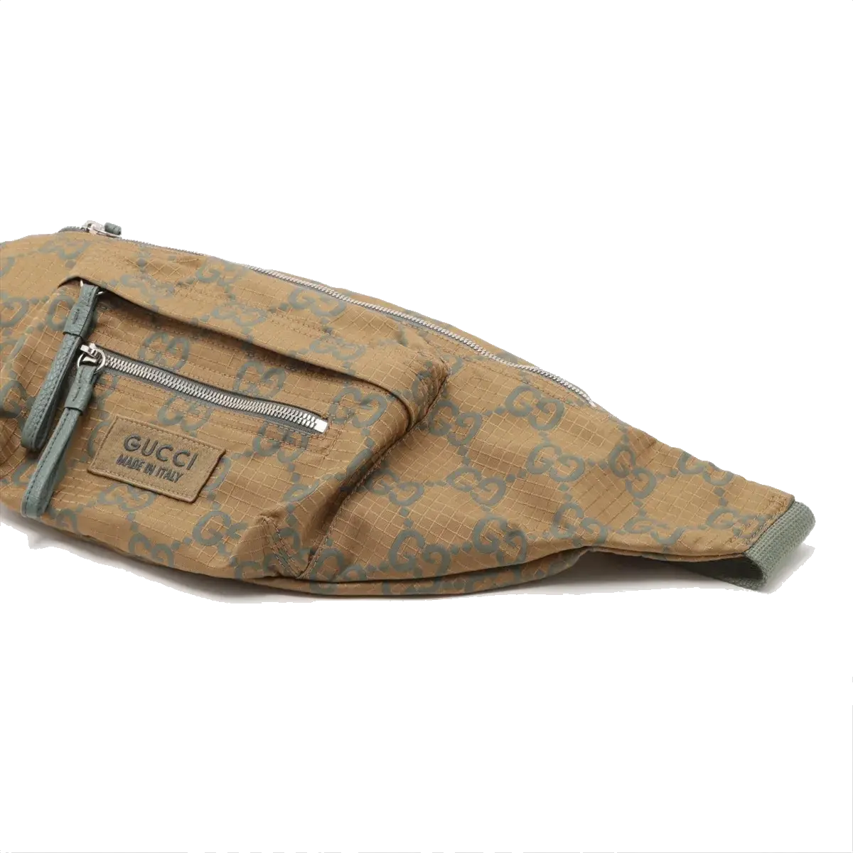 Pre-Loved GG Ripstop Belt Bag Monogram Nylon with Silver Hardware, Beige