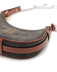 Pre-Loved Ava Shoulder Bag Triomphe Canvas Coated Mini with Gold Hardware, Brown