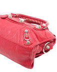 Pre-Loved Classic City Handbag Leather Mini with Silver Hardware, Red