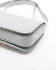 Pre-Loved Hook Shoulder Bag Leather Small with Gold Hardware, Light Grey