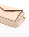 Pre-Loved GG Embossed Mini Chain Camera Bag Crossbody Bag Monogram Leather Mini with Gold Hardware, Beige