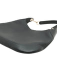Pre-Loved Web Hobo Shoulder Bag Leather with Gold Hardware, Black