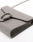 Pre-Loved Dionysus Super Mini Crossbody Bag Leather with Aged Silver Hardware, Gray