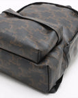 Pre-Loved Triomphe Backpack Triomphe Coated Canvas with Silver Hardware, Black and Brown