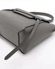 Pre-Loved Belt Bag Handbag Leather Micro with Gold Hardware, Grey