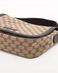 Pre-Loved GG Messenger Crossbody Bag Monogram Coated Canvas with Silver Hardware, Beige/Ebony