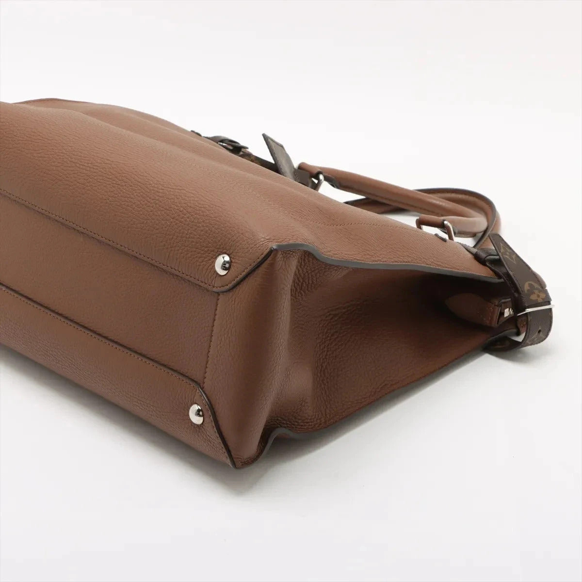 Pre-Loved Tote Tote Leather with Silver Hardware, Brown