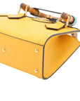 Pre-Loved Diana Bamboo Tote Leather Mini with Gold Hardware, Yellow