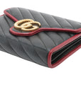 Pre-Loved GG Marmont Torchon Wallet on Chain Crossbody Bag Quilted Leather Mini with Gold Hardware, Black