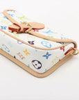 Pre-Loved Sologne (Murakami 20th Anniversary) Crossbody Bag Monogram Multicolore Coated Canvas Mini with Gold Hardware, White Multicolor