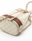 Pre-Loved Ophidia Bucket Bag GG Supreme Coated Canvas Mini with Gold Hardware, Beige / White