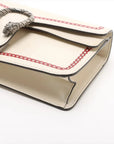 Pre-Loved Dionysus Shoulder Bag Dragon Print Leather Small with Aged Silver Hardware, Ivory