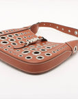 Pre-Loved Jackie Shoulder Bag Leather Small with Silver Hardware, Cognac Brown
