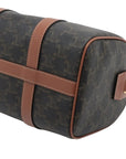 Pre-Loved Triomphe Boston Bag Handbag Triomphe Coated Canvas Small with Gold Hardware, Brown