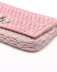 Pre-Loved Matelassé Crystal Shoulder Bag Quilted Leather Small with Silver Hardware, Pink