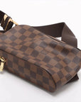 Pre-Loved Geronimos Crossbody Bag Damier Coated Canvas with Gold Hardware, Brown