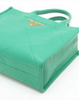 Pre-Loved Symbole Tote Triangle Leather Small with Gold Hardware, Green