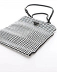 Pre-Loved Satin Crystal Tote Shoulder Bag Embellished Satin Small with Silver Hardware, Black