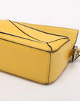 Pre-Loved Puzzle Crossbody Bag Leather Nano with Silver Hardware, Yellow