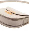 Pre-Loved Triomphe Besace Crossbody Bag Leather Small with Gold Hardware, Beige