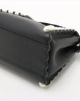 Pre-Loved Peekaboo Handbag Leather Mini with Silver Hardware, Black