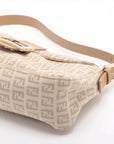 Pre-Loved Mamma Baguette Shoulder Bag Zucchino Coated Canvas with Gold Hardware, Beige