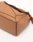 Pre-Loved Puzzle Handbag Leather Small with Gold Hardware, Tan