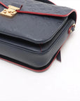 Pre-Loved Pochette Métis Crossbody Bag Monogram Leather with Gold Hardware, Navy Blue
