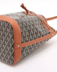 Pre-Loved Petit Flot Bucket Bag Goyardine Coated Canvas Mini with Silver Hardware, Black/Tan