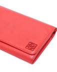 Pre-Loved Wallet on Strap Crossbody Bag Leather with Gold Hardware, Red