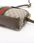 Pre-Loved Ophidia Crossbody Bag Monogram Coated Canvas Small with Gold Hardware, Beige/Ebony