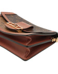 Pre-Loved Dauphine Shoulder Bag Monogram Coated Canvas MM with Gold Hardware, Brown