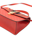 Pre-Loved Sylvie Handbag Monogram Leather Medium with Gold Hardware, Red